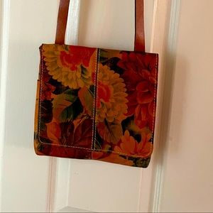 Patricia Nash floral leather crossbody like new!